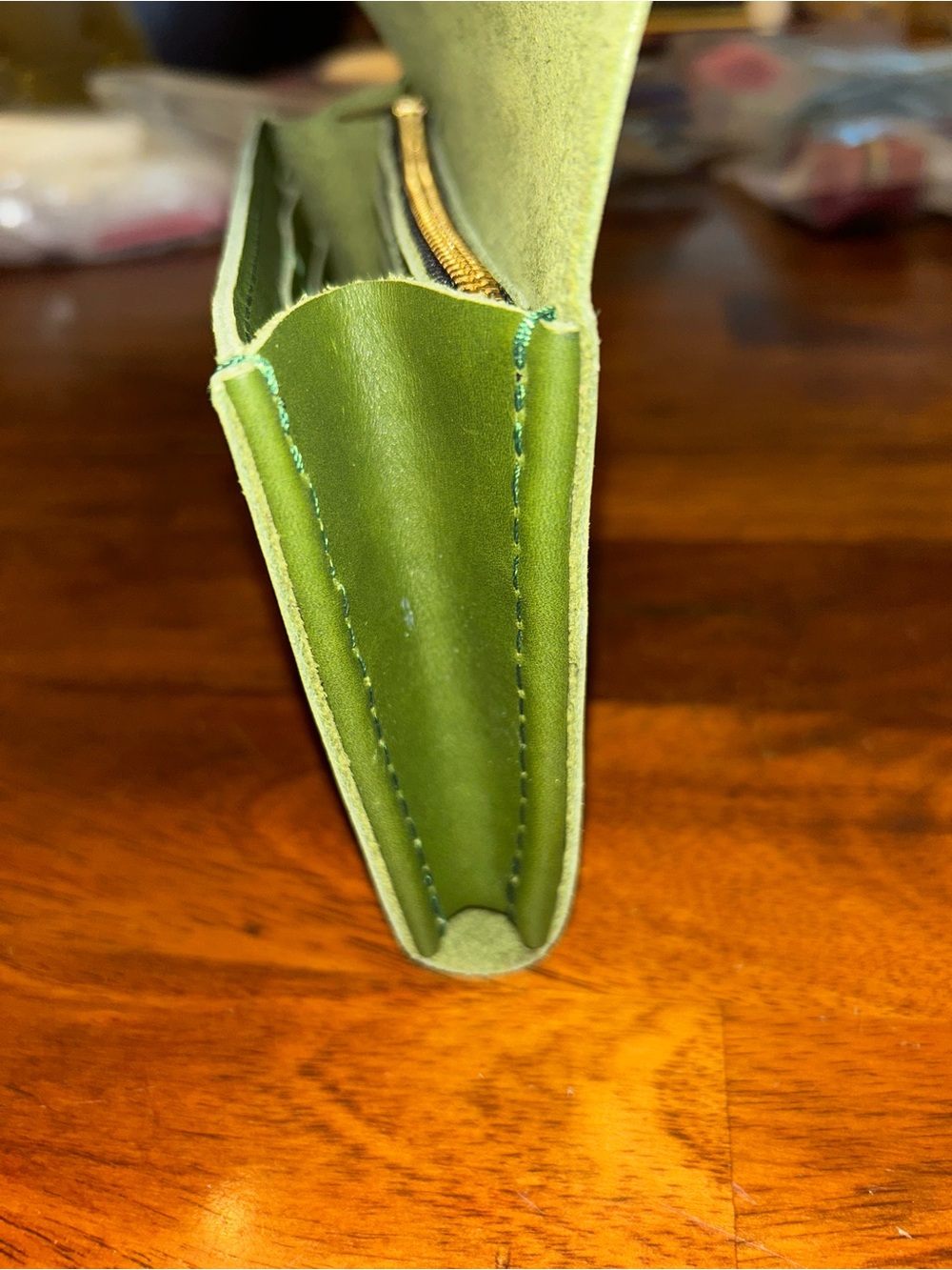 Portland Leather Goods Bozeman Pine Green Leather Snap Wallet with Tree Logo - Picture 10 of 12